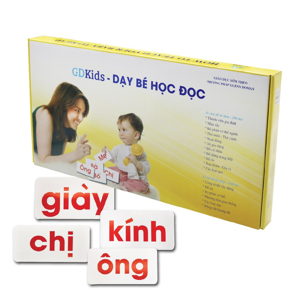 Thẻ Flashcard Glenn Doman GDkids -Bộ 100 Thẻ Tiếng Việt