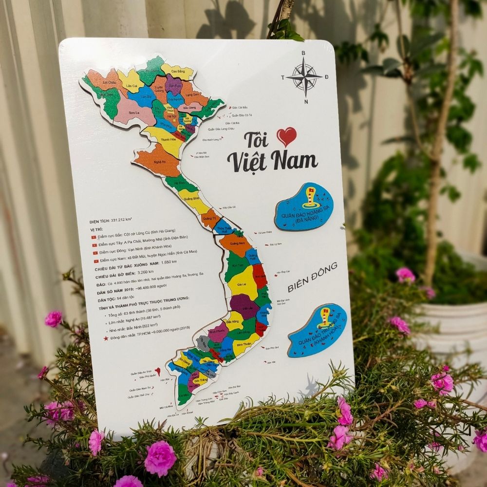 Tranh Ghép Gỗ Bản Đồ Việt Nam (Kèm Học Liệu) - Shop Mẹ Việt